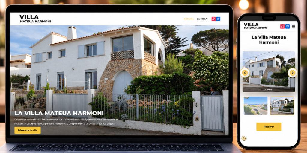 Page d'accueil du site Villa Harmoni Escala, location de villa à L'Escala