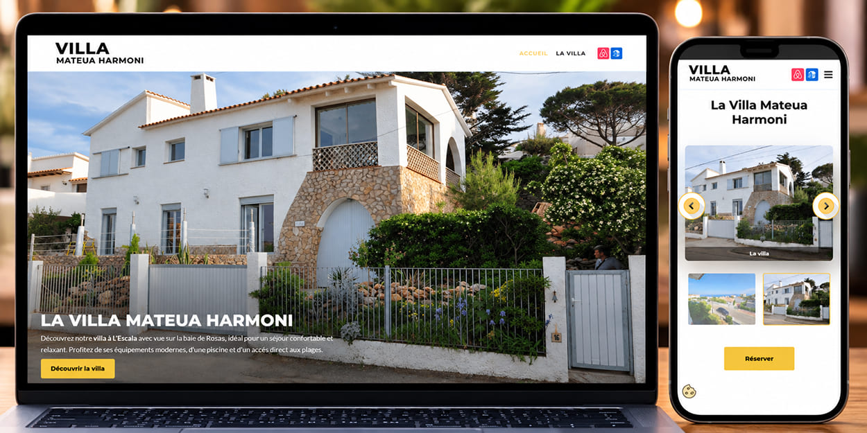 Page d'accueil du site Villa Harmoni Escala, location de villa à L'Escala