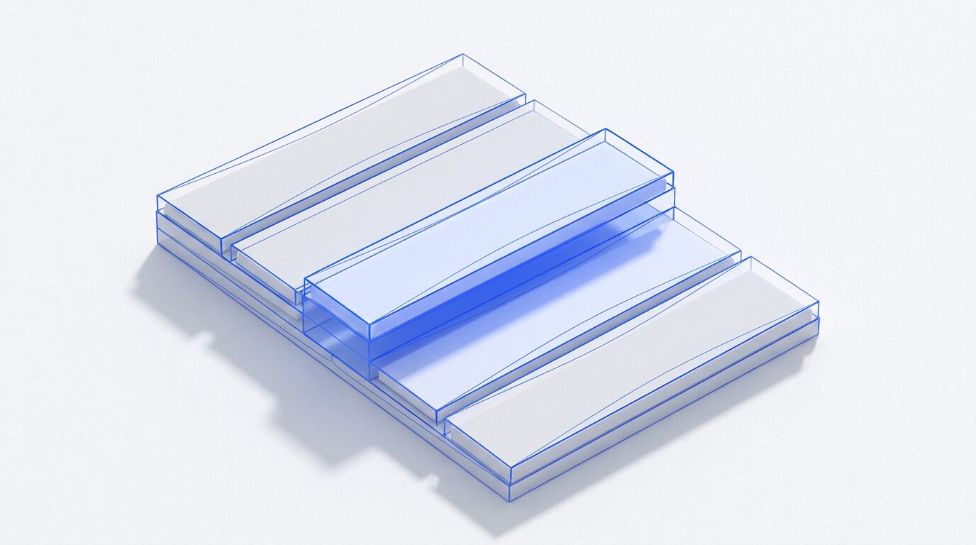 Illustration d'une landing page en cinq blocs, structure d'une page de campagne SEA