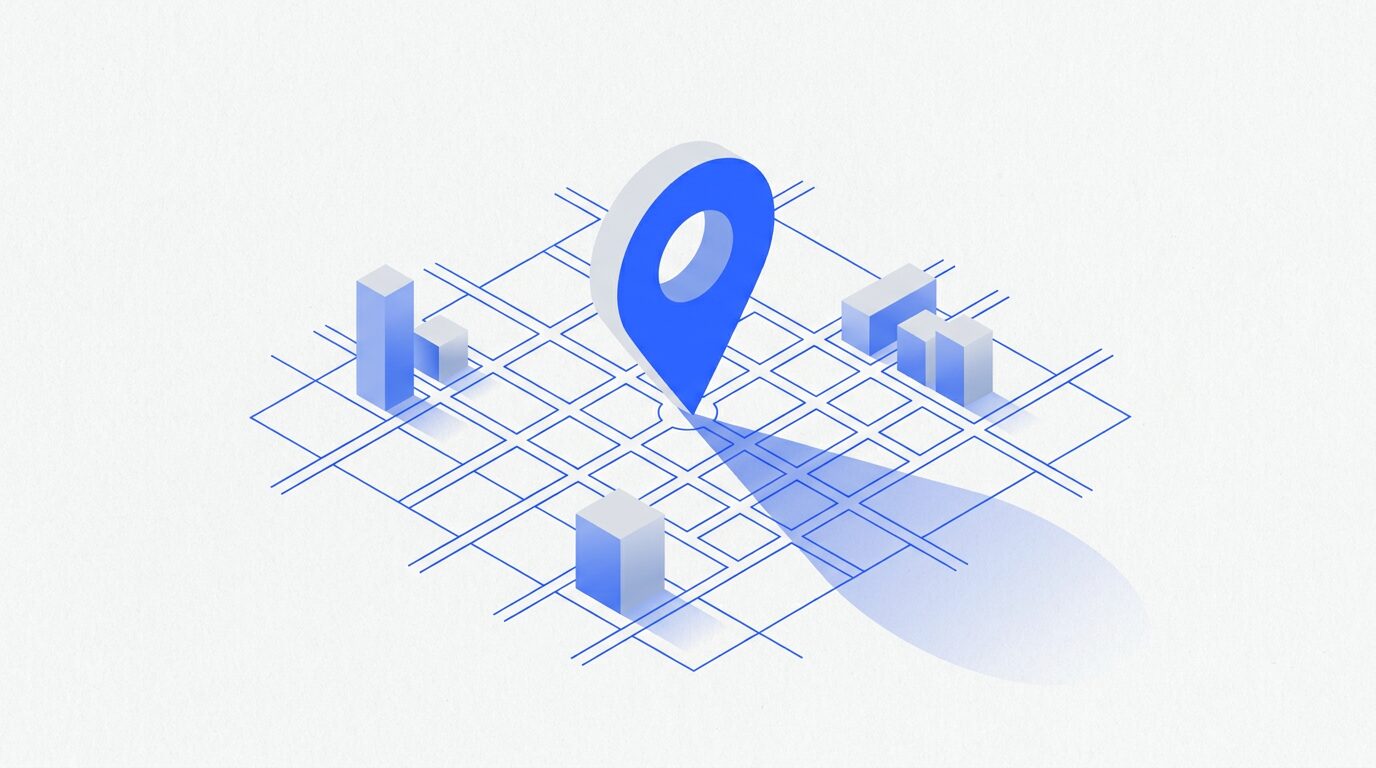 Illustration d'un point de carte sur un plan de ville, référencement local à Toulouse